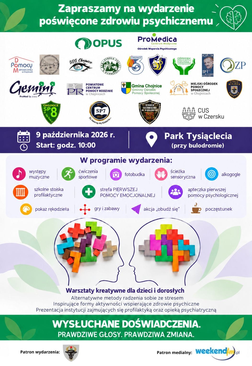 Plakat dotyczący wydarzenia dotyczącego zdrowia psychicznego