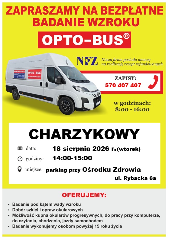 Plakat zapraszający na&nbsp;bezpłatne badanie wzroku