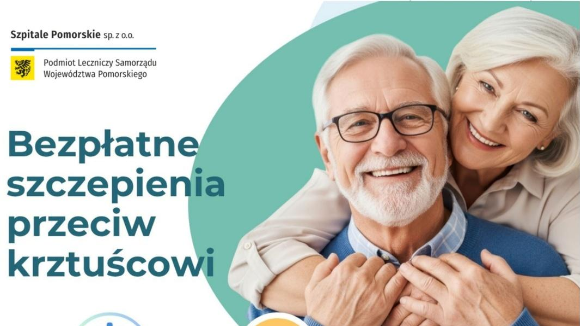 Grafika Przestawiająca starsze osoby, zachęcająca do szczepienia
