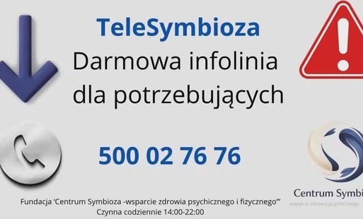 Grafika fundacji Centrum Symbioza zawierająca numer inforlinii 500027676